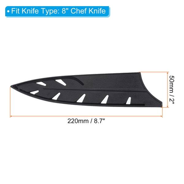 Plastic Kitchen Knife Sheath Cover Sleeves for 8" Chef Knife, Black